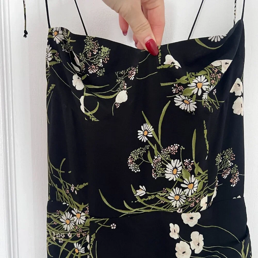 Reformation black Kourtney midi dress SIZE S - Picture 10 of 12